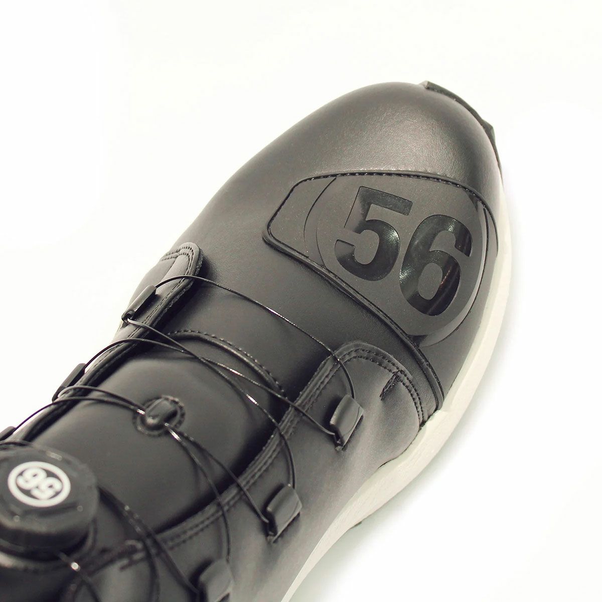 56design｜ライディング ウェッジ ソール シューズ｜スニーカータイプ｜ブラック×ホワイト ソール