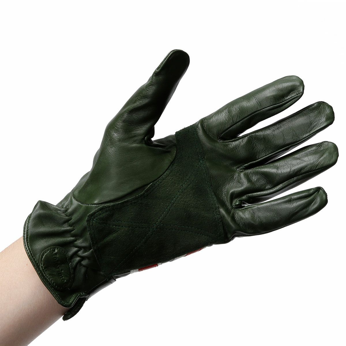 Motorimoda｜レザードライビンググローブ イングレーゼ｜ロング｜グリーン｜モデル着用