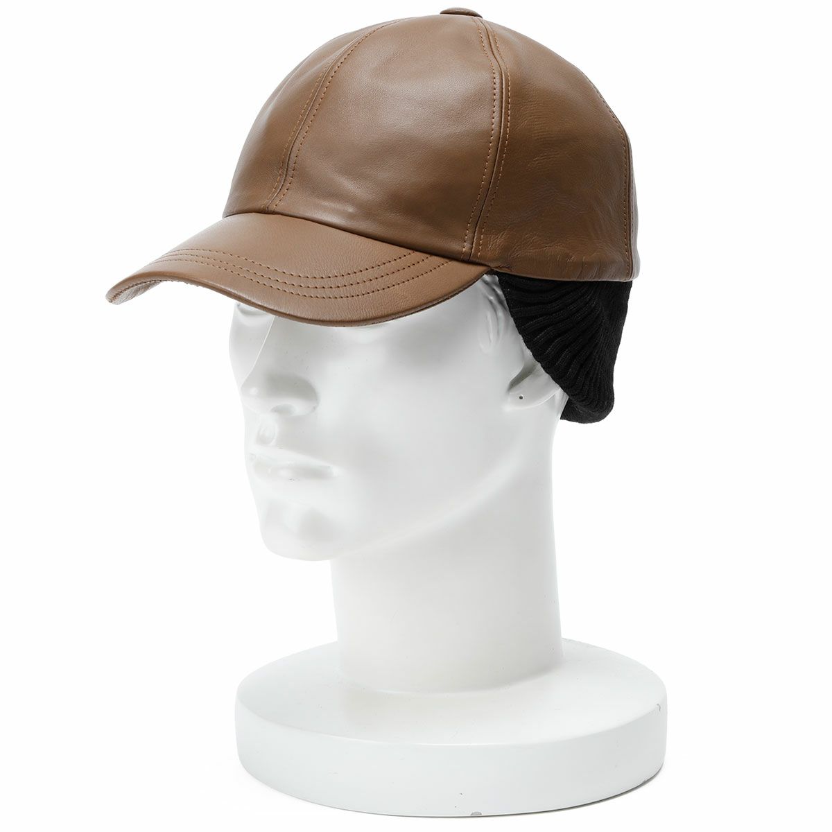 Motorimoda｜クラシック レザーキャップ｜帽子｜ライトブラウン｜モデル着用