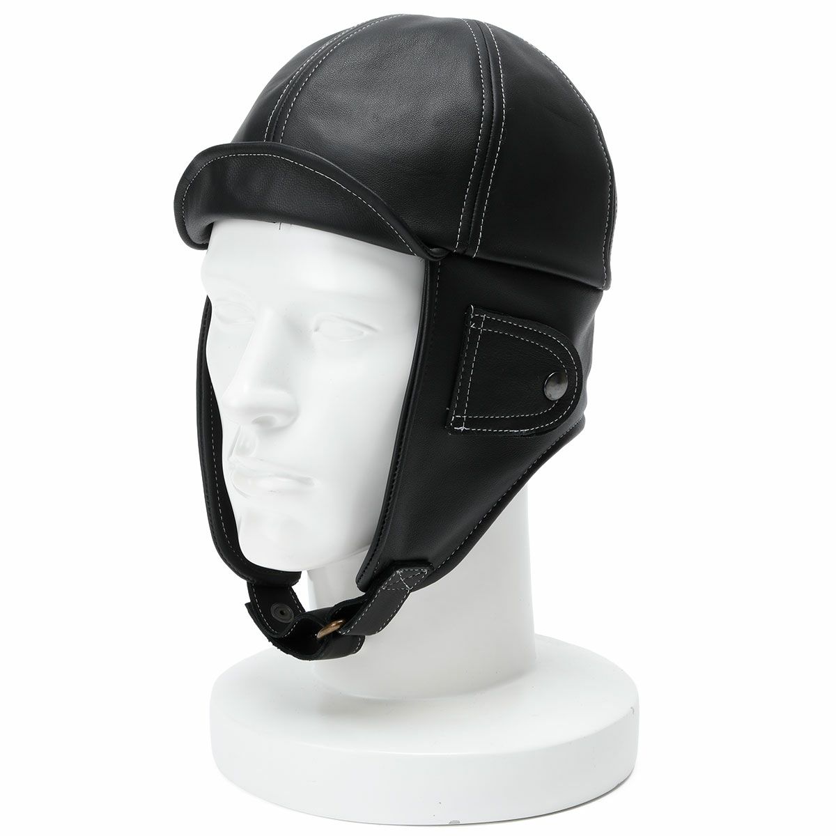 Motorimoda｜レザー アビエーターハット｜帽子｜ブラック｜モデル着用