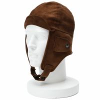 Motorimoda｜レザー アビエーターハット｜帽子｜スエードブラウン｜モデル着用