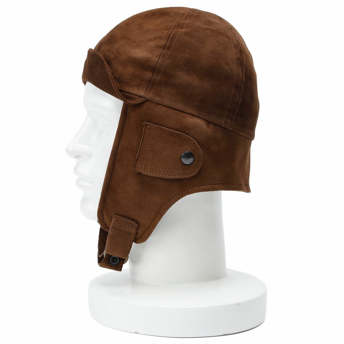 Motorimoda｜レザー アビエーターハット｜帽子｜スエードブラウン｜モデル着用