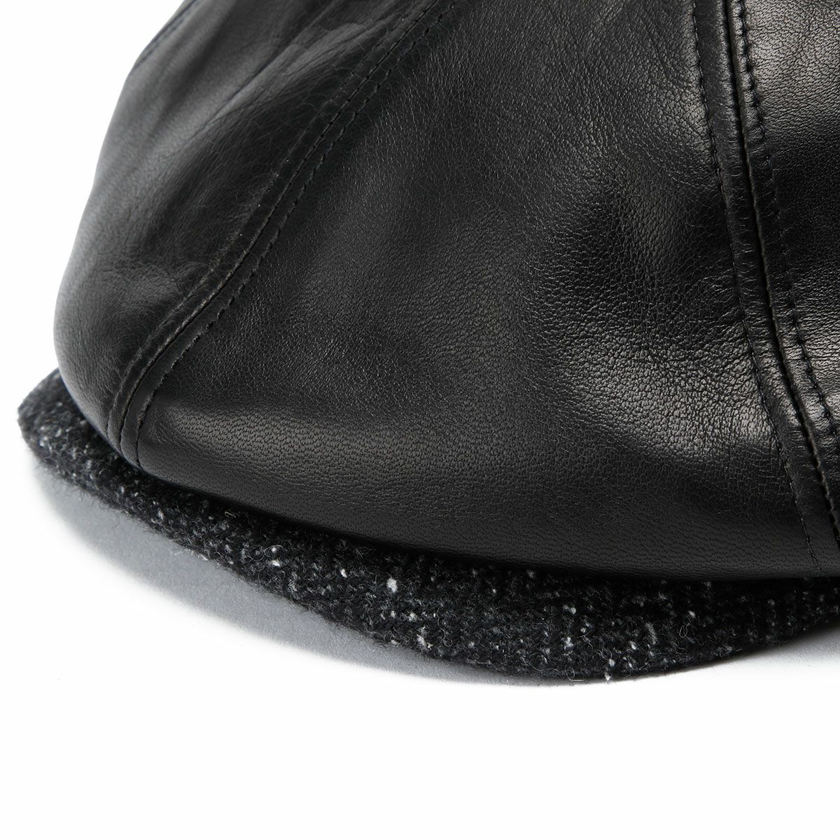 Motorimoda｜ウールブリム レザーハンチング｜帽子｜ブラック