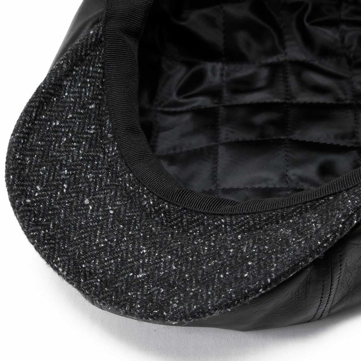 Motorimoda｜ウールブリム レザーハンチング｜帽子｜ブラック