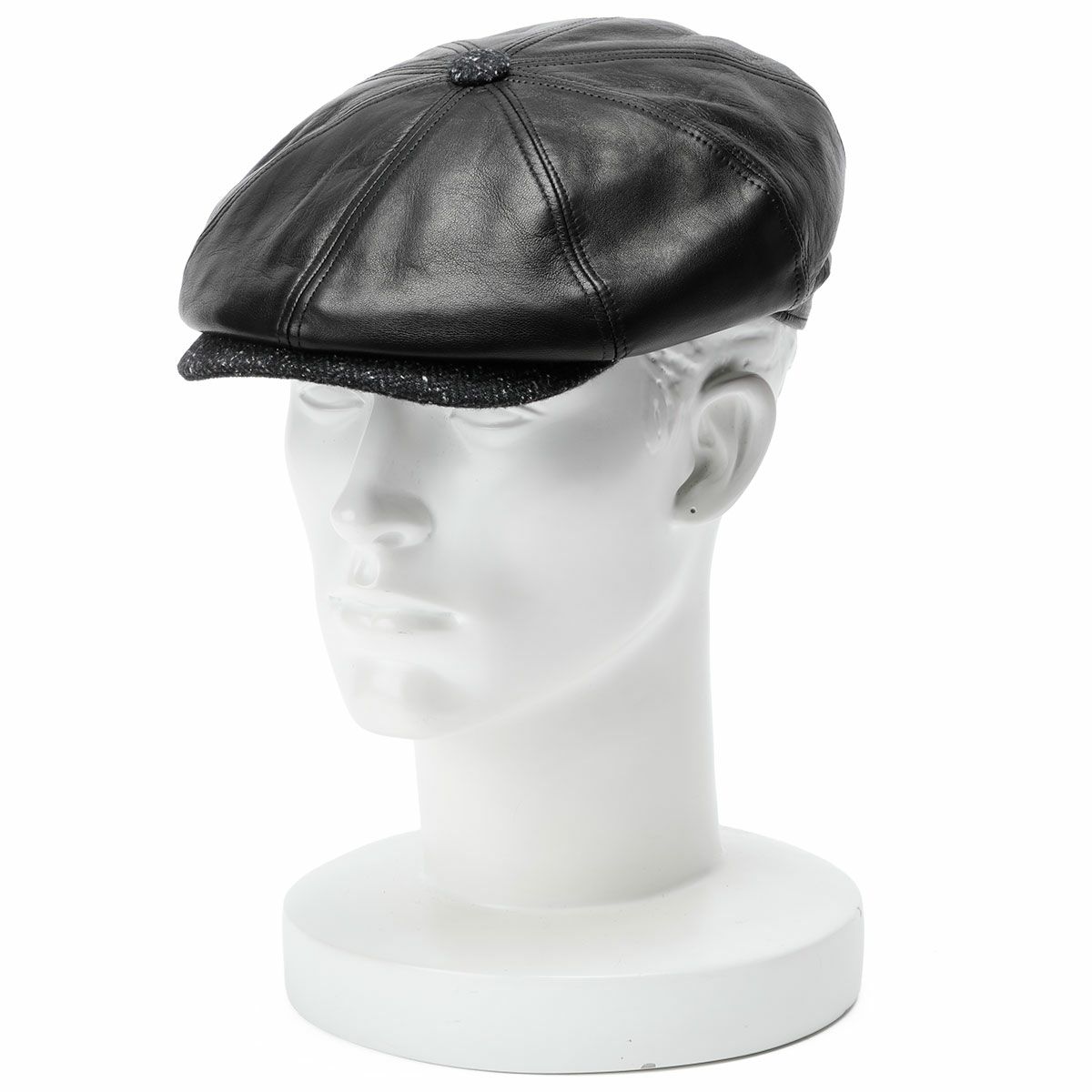 Motorimoda｜ウールブリム レザーハンチング｜帽子｜ブラック｜モデル着用