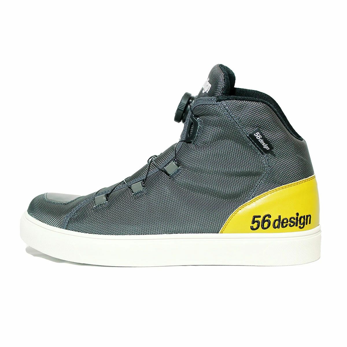 56design｜フィフティシックス デザイン ライディング シューズ｜スニーカータイプ｜グレー×イエロー