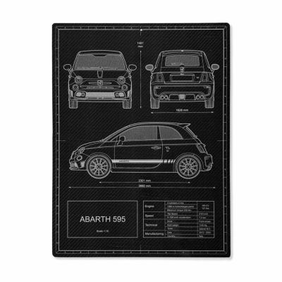 ABARTH｜アバルト 595 ウォールデコ カーボンファイバールック 39.5 × 29.7 cm｜ポスターABARTH｜アバルト 595 ウォールデコ カーボンファイバールック 39.5 × 29.7 cm｜ポスター