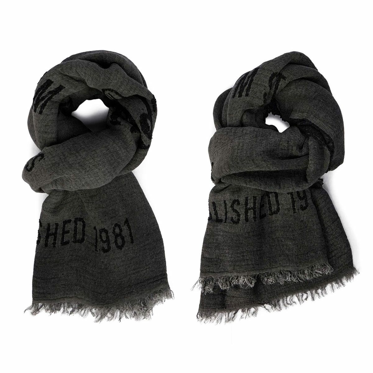 REPLAY｜フリンジ レタリングストール｜雑貨