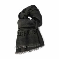 REPLAY｜フリンジ レタリングストール｜雑貨｜ウォッシュドブラック