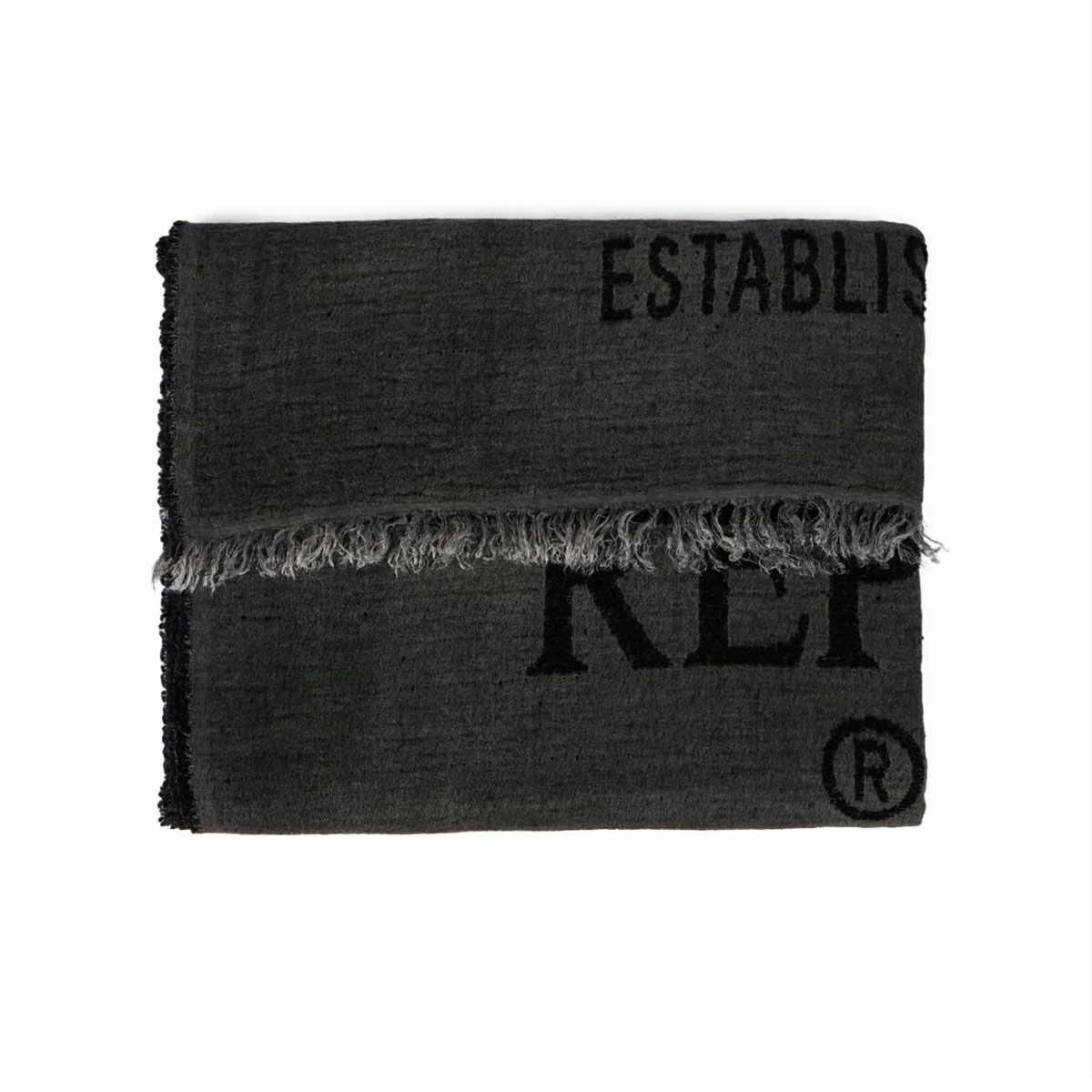 REPLAY｜フリンジ レタリングストール｜雑貨｜コーヒー