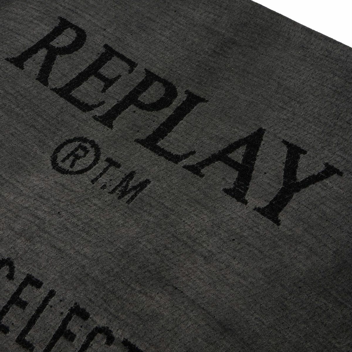 REPLAY｜フリンジ レタリングストール｜雑貨｜コーヒー