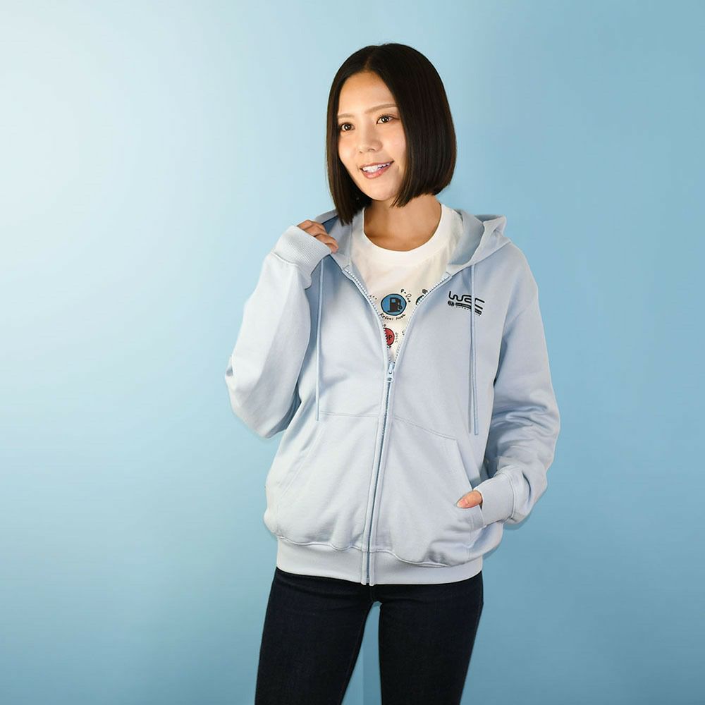 WRC｜ZIPフーディーMonte Carlo｜ウェア｜ブルー｜モデル着用