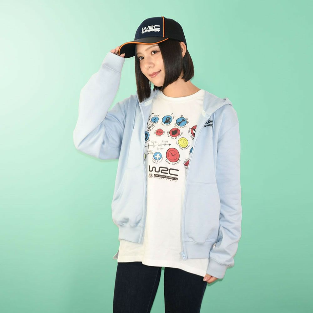 WRC｜ZIPフーディーMonte Carlo｜ウェア｜ブルー｜モデル着用