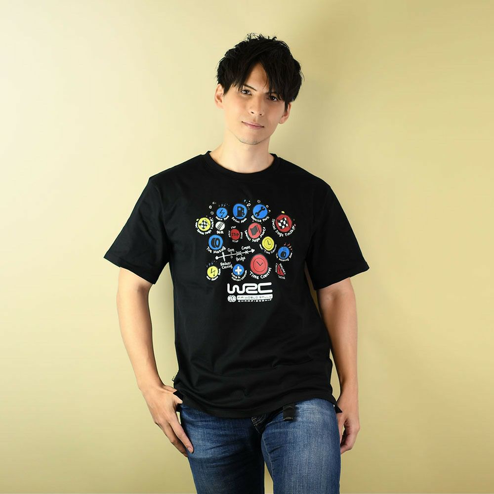 WRC｜”KANBAN”Tシャツ｜ウェア｜ブラック｜モデル着用