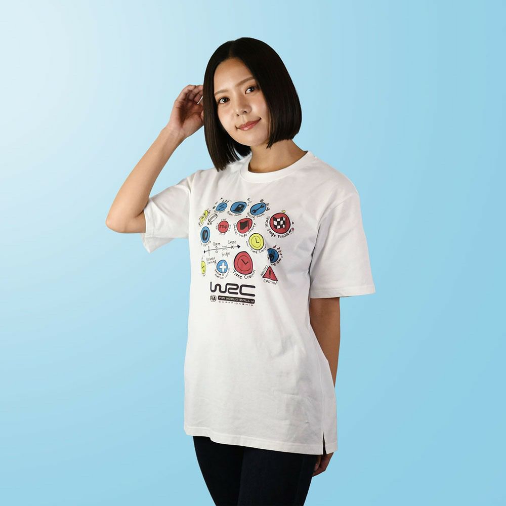 WRC｜”KANBAN”Tシャツ｜ウェア｜ホワイト｜モデル着用