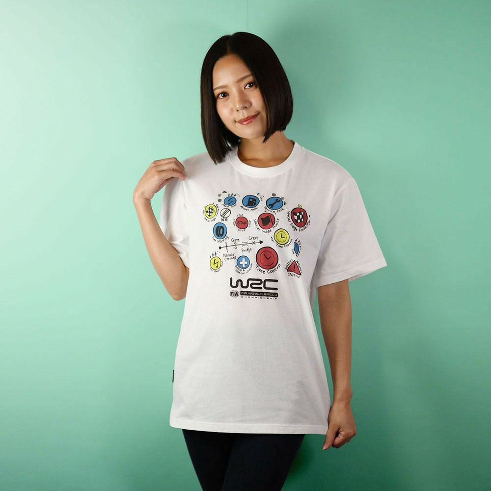 WRC｜”KANBAN”Tシャツ｜ウェア｜ホワイト｜モデル着用