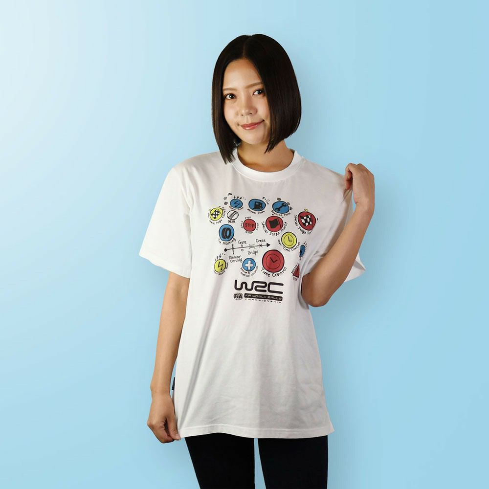 WRC｜”KANBAN”Tシャツ｜ウェア｜ホワイト｜モデル着用