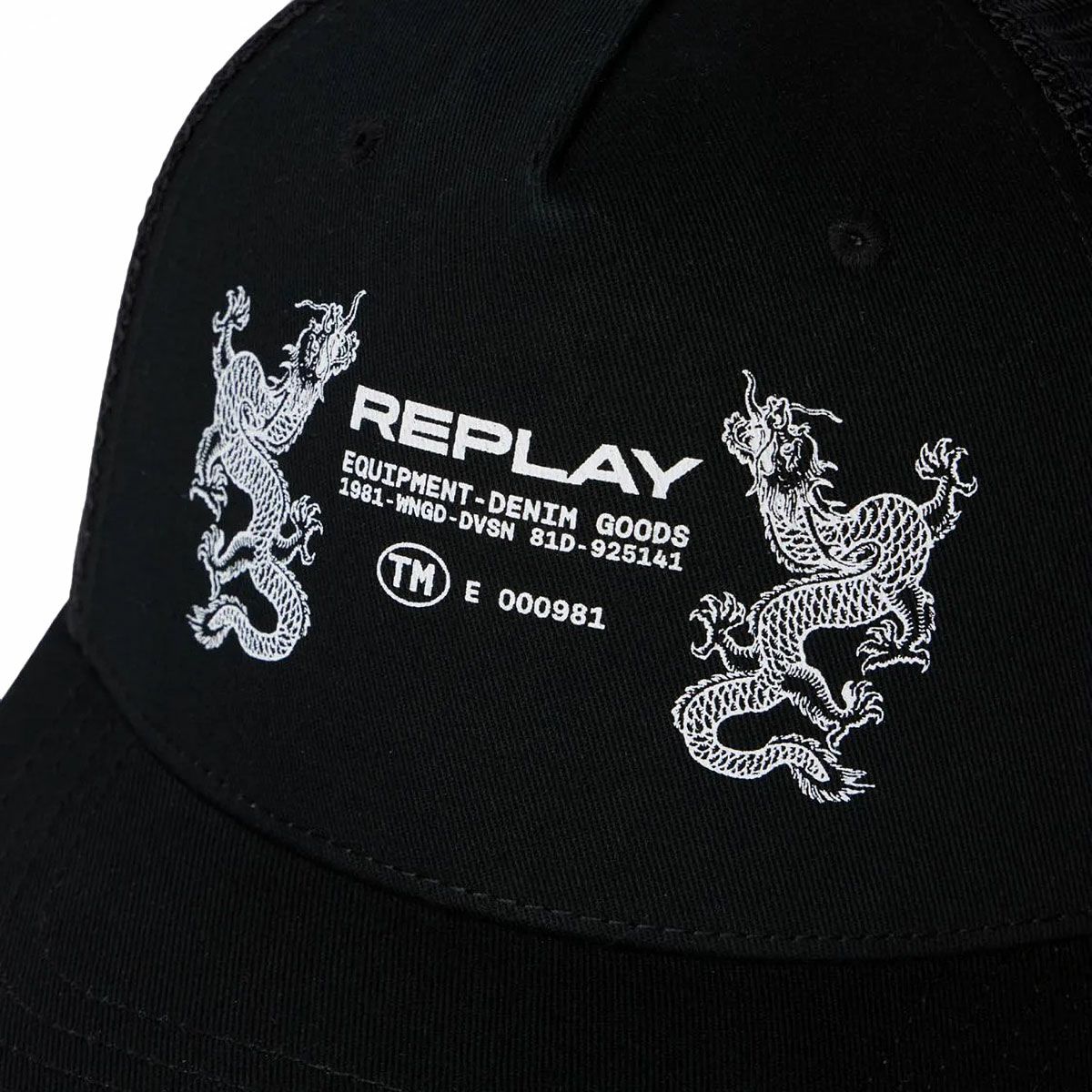 REPLAY｜ドラゴン グラフィック キャップ｜帽子｜ブラック