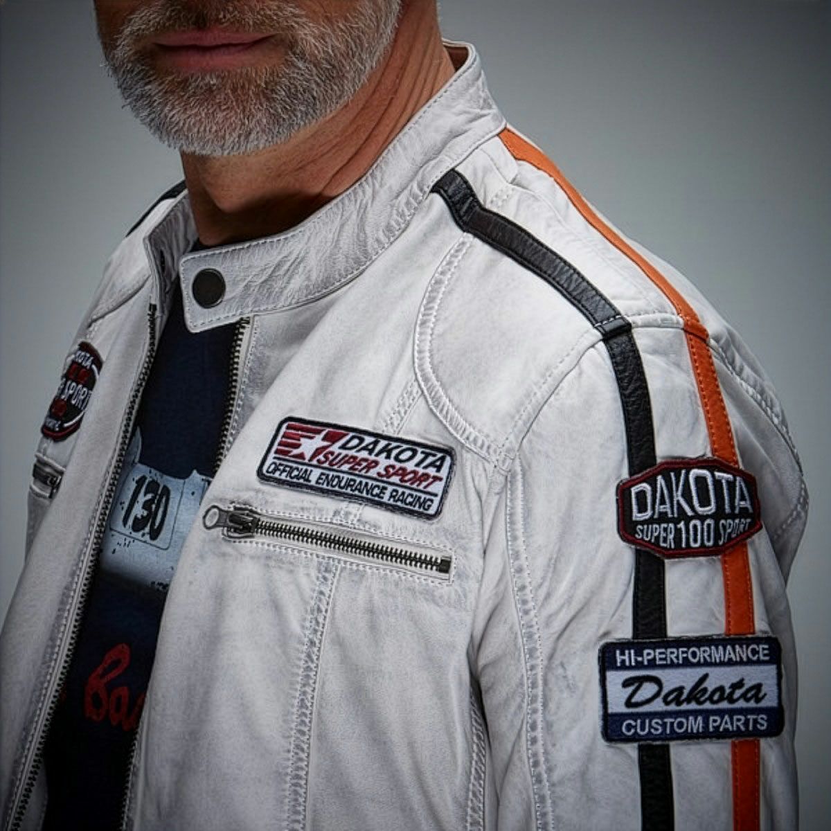 GULF｜D.K.ヴィンテージ レーシング ジャケット｜アウター｜オフホワイト｜モデル着用