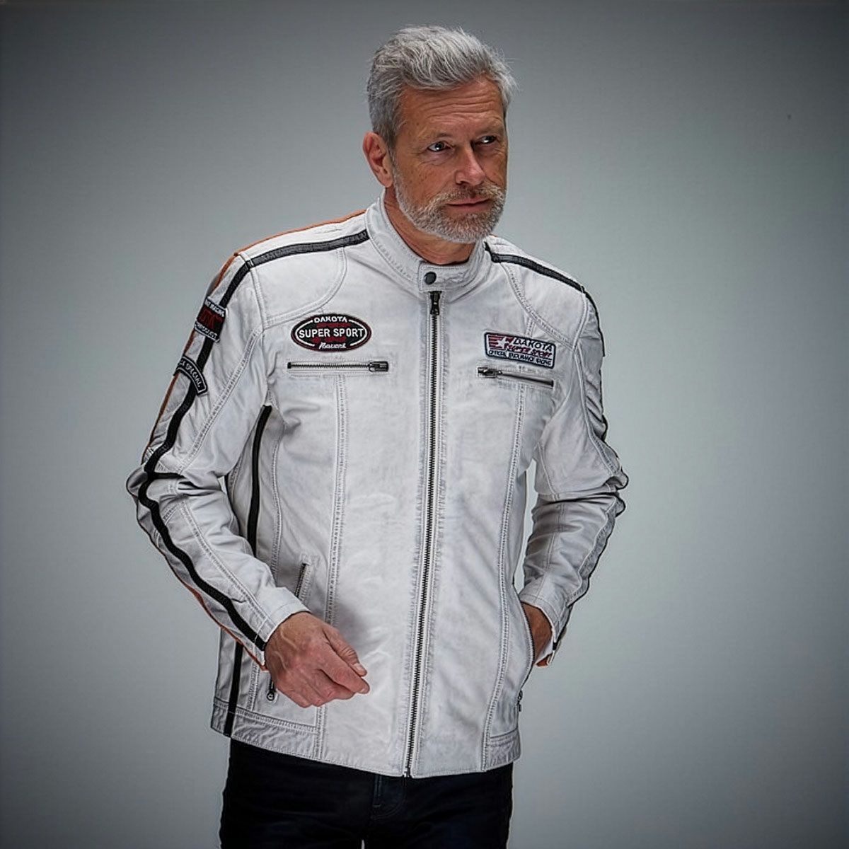 GULF｜D.K.ヴィンテージ レーシング ジャケット｜アウター｜オフホワイト｜モデル着用