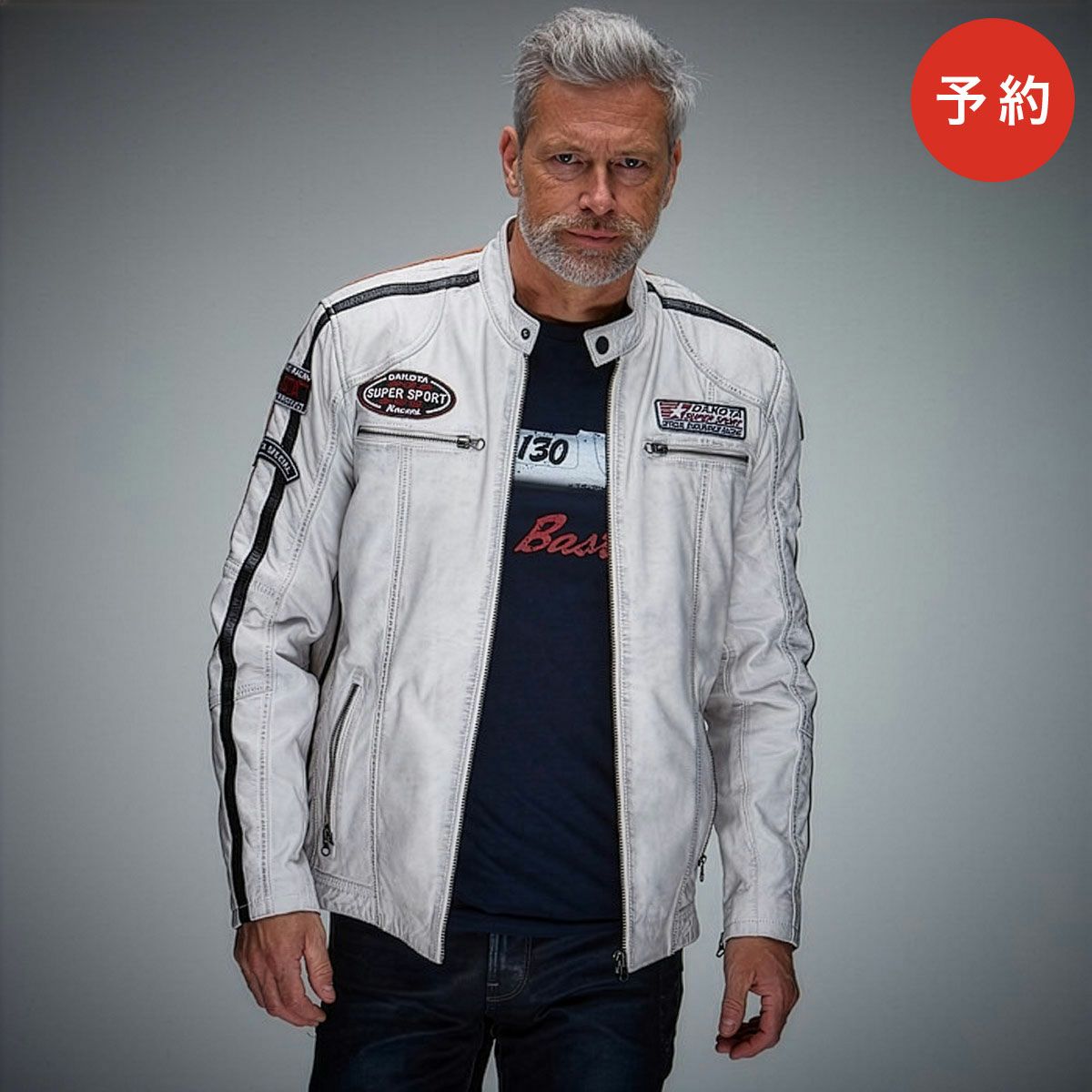 GULF｜D.K.ヴィンテージ レーシング ジャケット｜アウター｜オフホワイト｜モデル着用