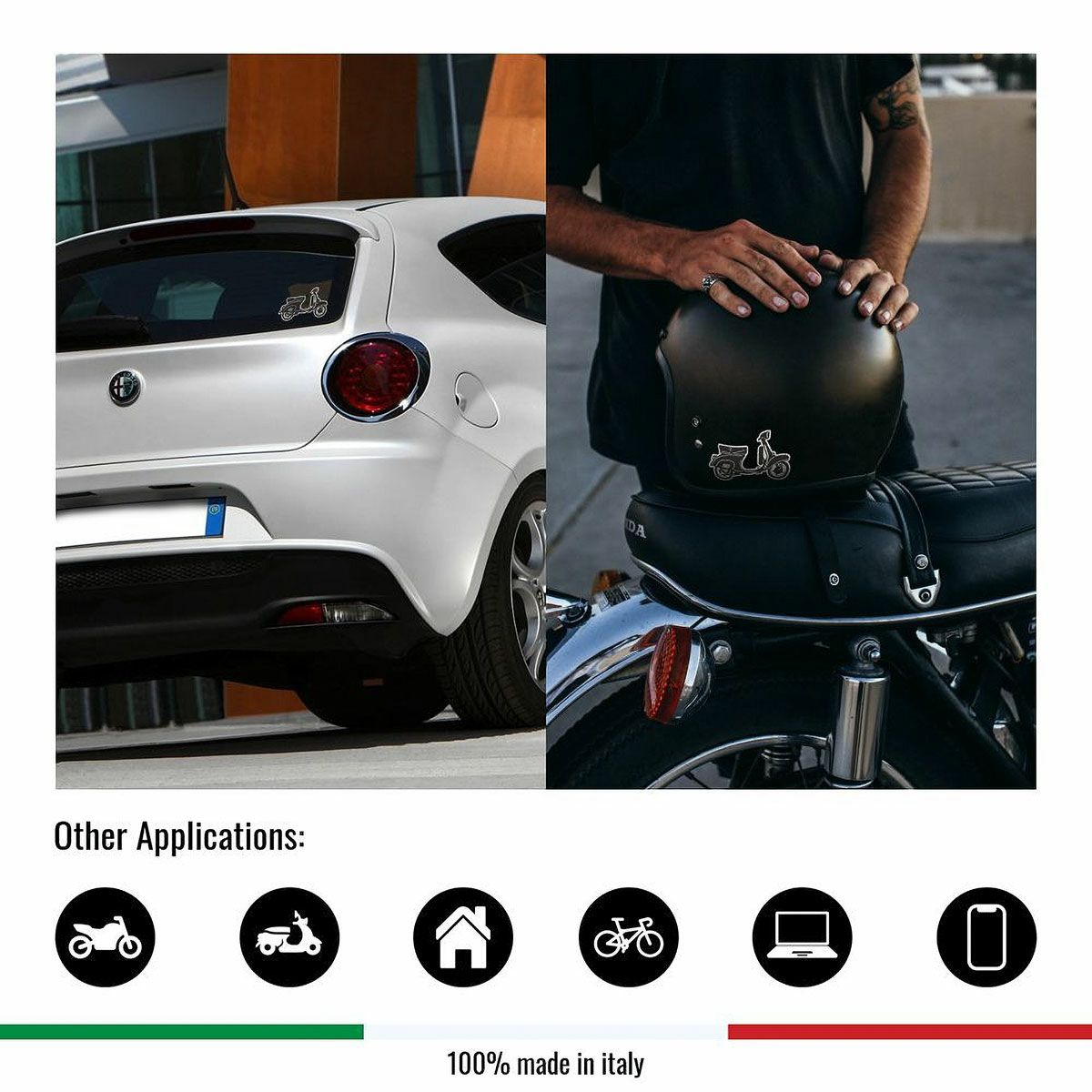 VESPA｜ベスパ ステッカー 10x12cm｜雑貨