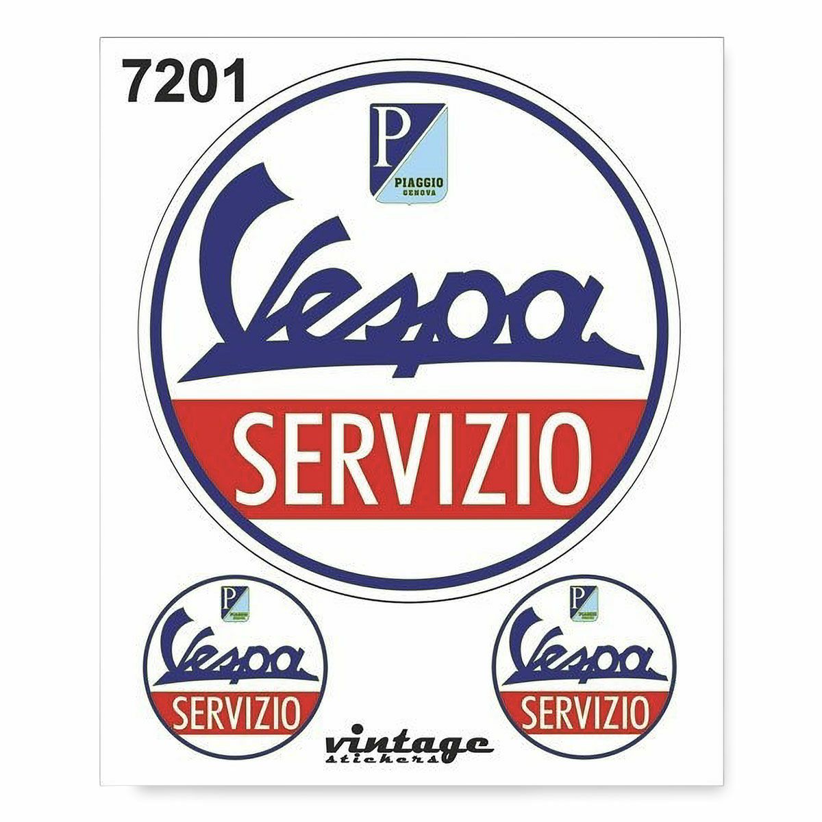VESPA｜ヴィンテージ ベスパ サービスステッカー 10x12cm｜雑貨