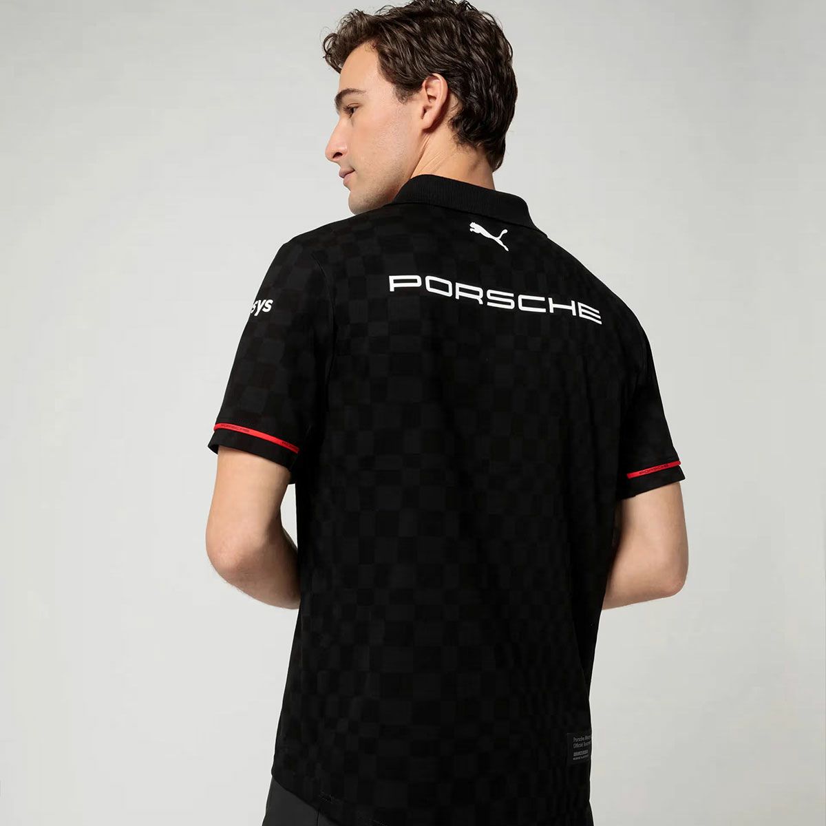 PORSCHE｜ポルシェ モータースポーツ レプリカ チーム ポロシャツ｜ウェア｜ブラック｜モデル着用