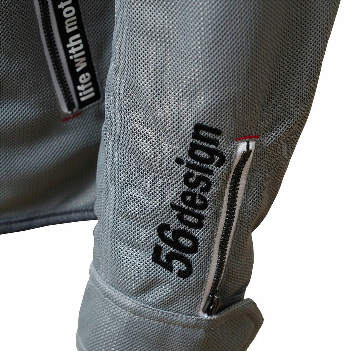 56design｜レトロ ボーダー メッシュ パーカー｜アウター｜ホワイト×レッド