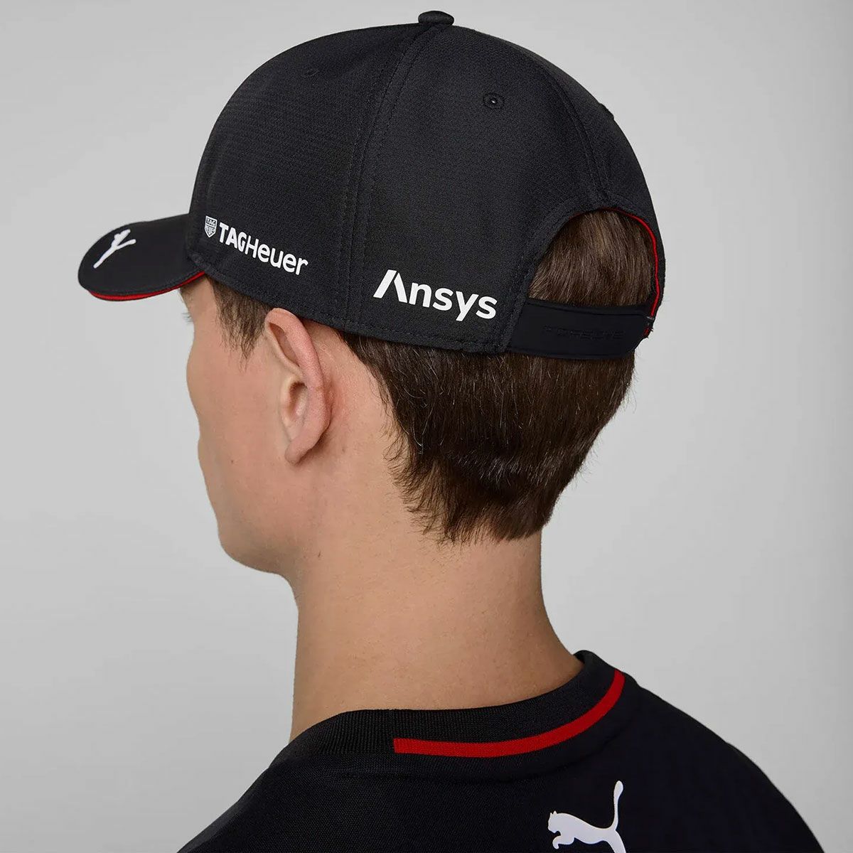 PORSCHE｜ポルシェ モータースポーツ チームキャップ ブラック｜帽子｜ブラック｜モデル着用